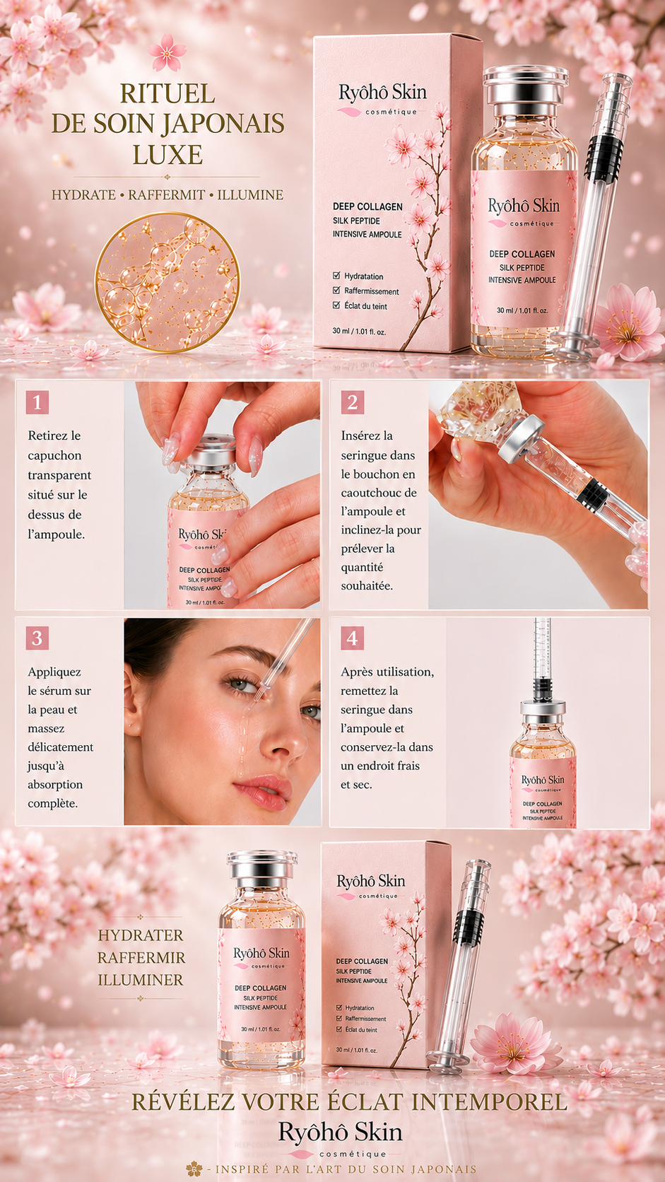 RYŌHŌ SKIN — Serum Deep Collagen Silk Peptide Intensive Ampoule