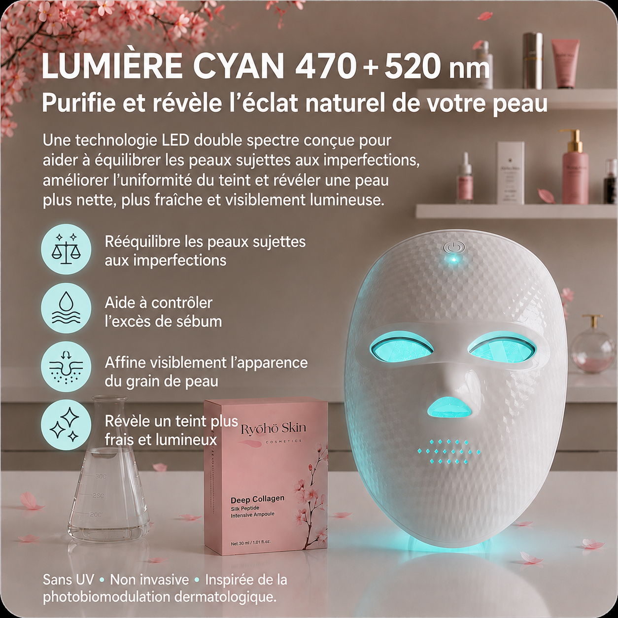 Ryōhō Skin Glow™| Masque Led Visage