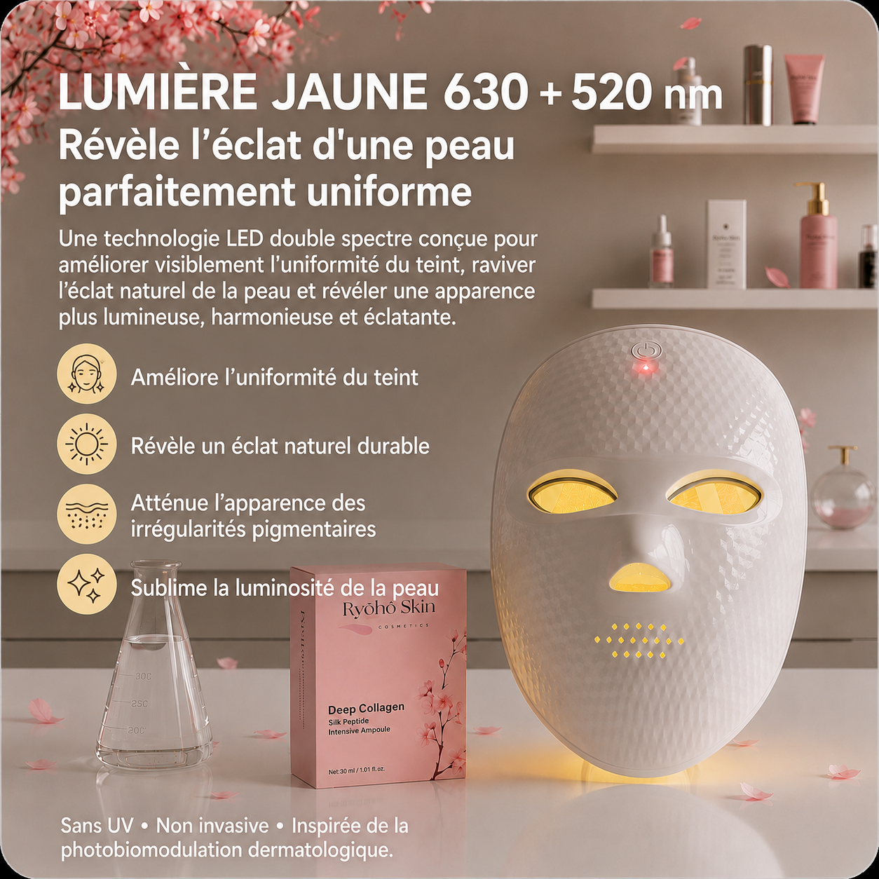 Ryōhō Skin Glow™| Masque Led Visage