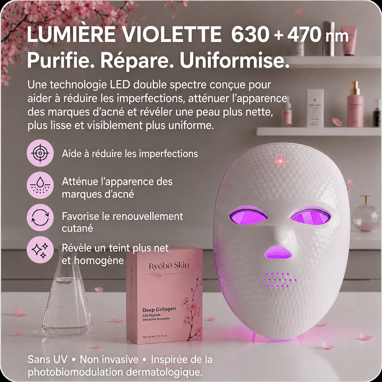 Ryōhō Skin Glow™| Masque Led Visage