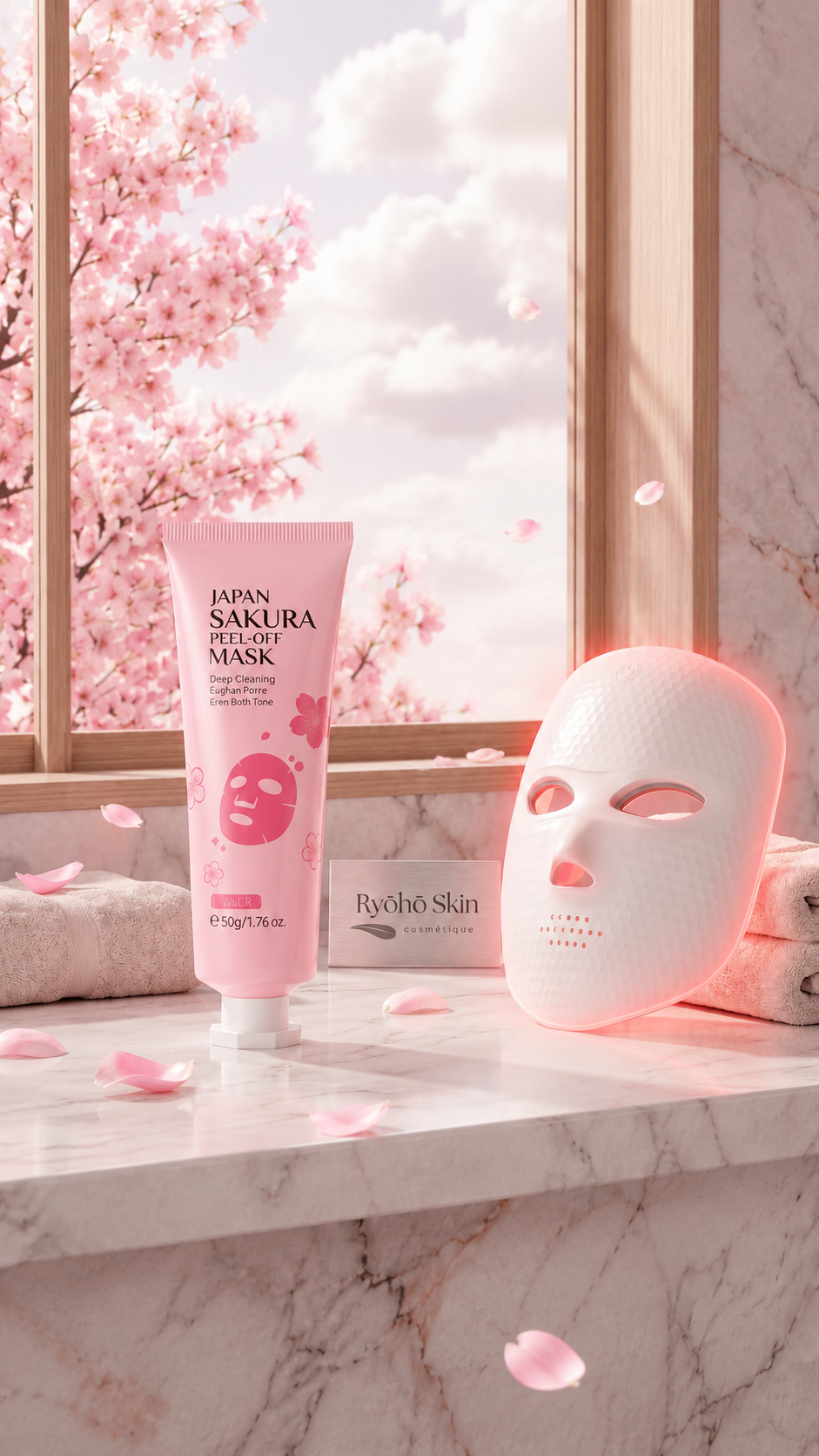Duo Glow — Masque LED + LumiSakura